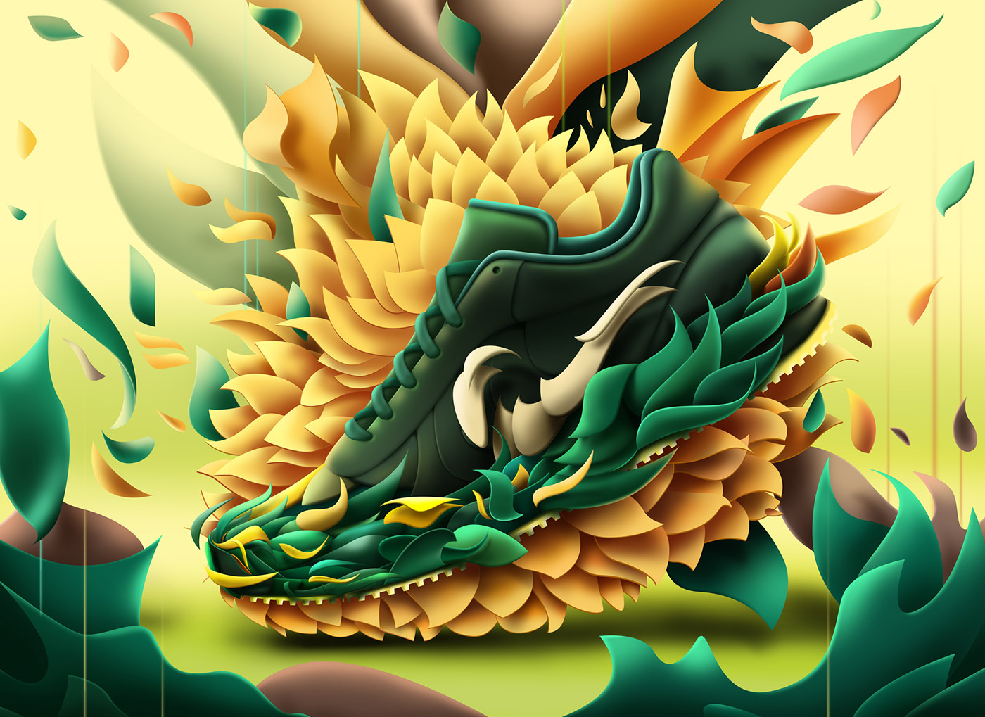 向经典的运动鞋设计致敬—炫酷的运动鞋插画