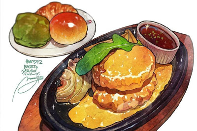 插画师 maomomiji 的美食绘画作品
