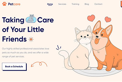 宠物保健护理WEB网页设计参考